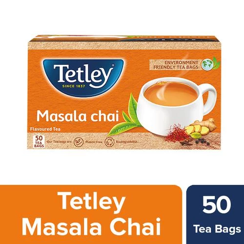 Tetley Masala Tea - Spiced & Flavourful Assam Blend,  100 g (50 Bags x 2 g each) -1.webp